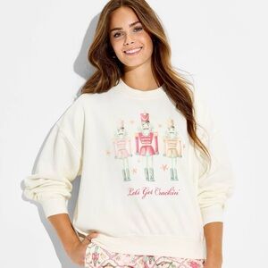 Women's Nutcracker Fleece Graphic Sweatshirt - Off White